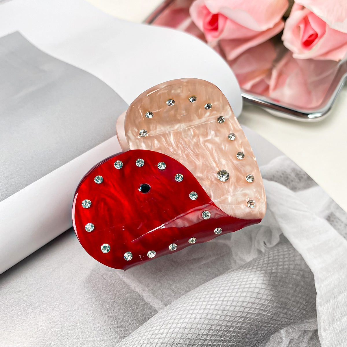 Wholesale Acrylic Diamond Inlaid Valentine's Day Hair Clips